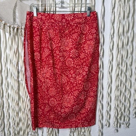 RipSkirt Hawaii Coral Dahila Teaberry Length 3 Wrap Skirt Size Small - Picture 9 of 12